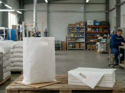 Пакеты с вырубной ручкой с лого и без